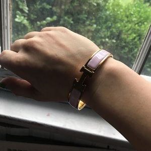 Light Pink Hermes H Bracelet